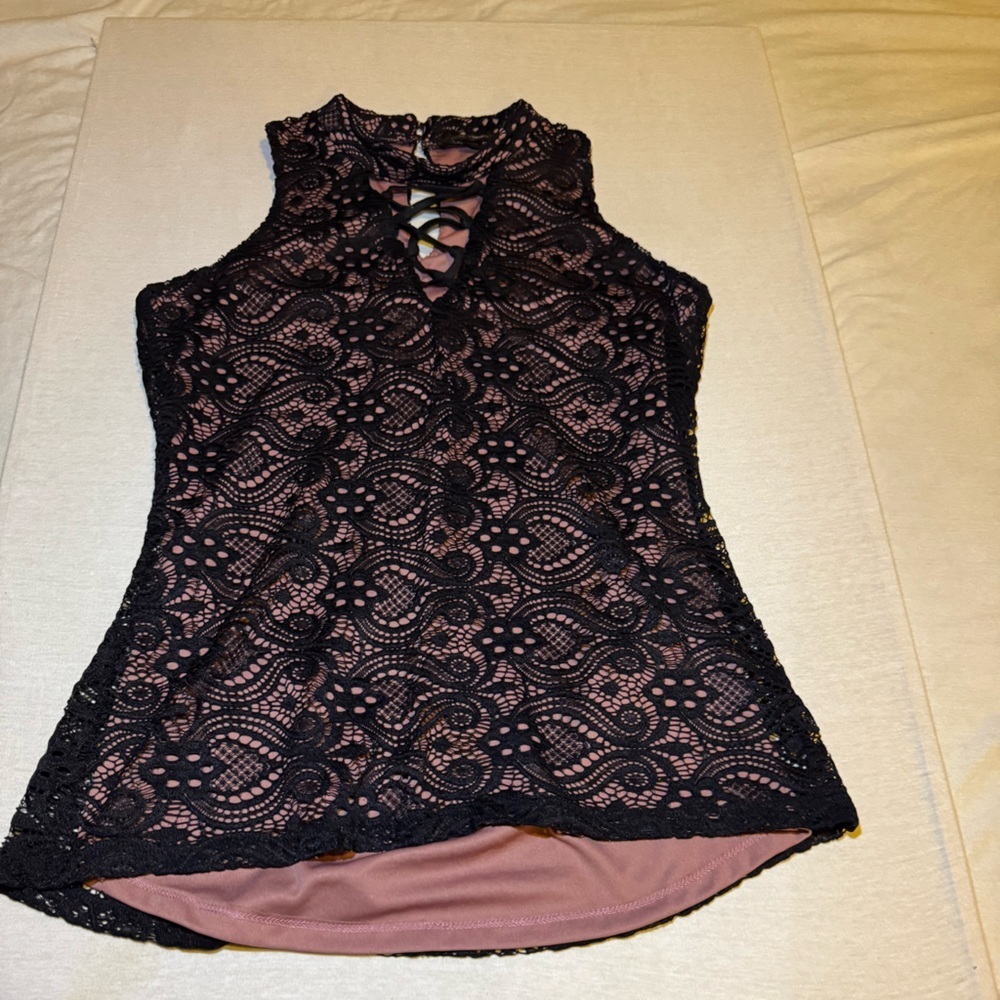 Elegant Black Lace Women's Top